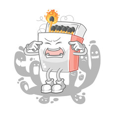 depressed matchbox character. cartoon vector