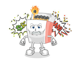matchbox anime angry vector. cartoon character