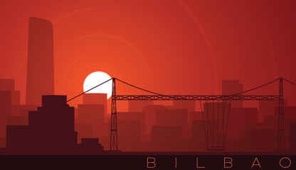 Bilbao Low Sun Skyline Scene