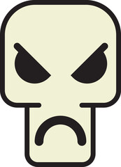 skull vector with angry eyes and mouth enraged and short-tempered