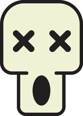 vector image of skull with eyes knocked out and amazed
