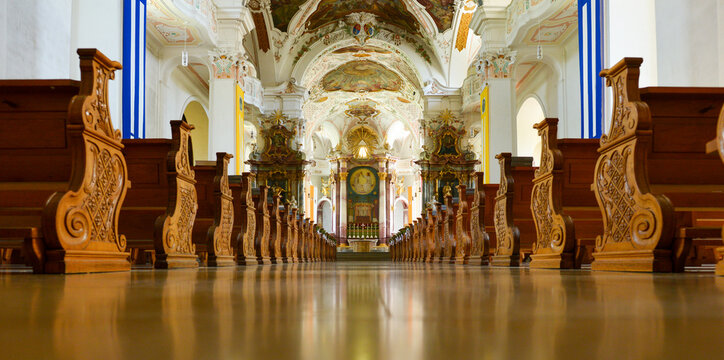 Innenansicht Abteikirche Beuron im Landkreis Sigmaringen in Baden-W&uuml;rttemberg
