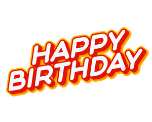 Happy Birthday day. Event. Holiday. Lettering isolated on white colourful text effect design vector. Text or inscriptions in English. The modern and creative design has red, orange, yellow colors.