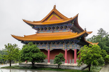 Chinses classical architecture of Chongsheng temple in dali city yunnan province, China. - obrazy, fototapety, plakaty