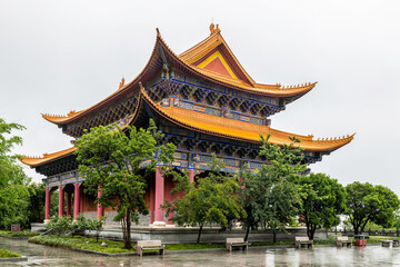 Chinses classical architecture of Chongsheng temple in dali city yunnan province, China.