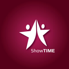 Victory logo design. Show time image.	