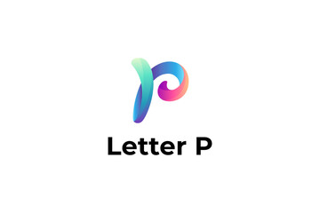 Obraz premium Simple letter P business logo template