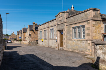 Fototapeta na wymiar 1 August 2022. Bishopmill, Elgin, Moray, Scotland. This is a photograph of some of the Architecture within the area of Bishopmill, Elgin on a sunny August afternoon.