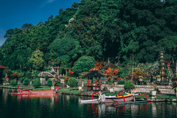 Fototapeta na wymiar Boats in Lake - Bali Paradise