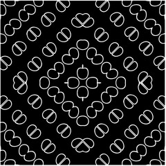 Black and white abstract geometric seamless pattern with wavy shapes, and curved lines.  monochrome mandala. striped background. Repeat design for decor, cover, print.