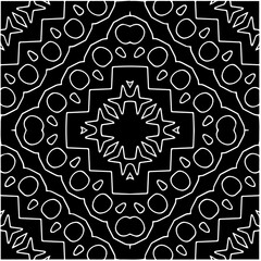 Black and white abstract geometric seamless pattern with wavy shapes, and curved lines.  monochrome mandala. striped background. Repeat design for decor, cover, print.