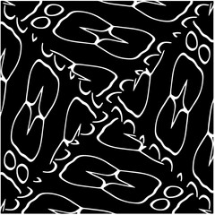 Black and white abstract geometric seamless pattern with wavy shapes, and curved lines. Simple monochrome texture. Op art graphic background. Repeat design for decor, cover, print.