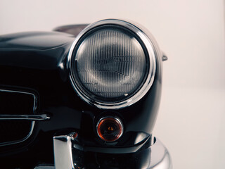 old red small model motor retro vehicle