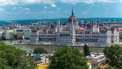 Hungarian Parliament building in Budapest, Hungary.