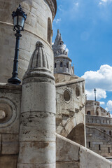 Fisherman's Bastion, located in the Buda Castle complex, in Budapest, Hungary.