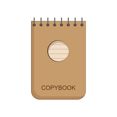 Stylish copybook on white background