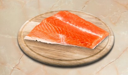 Tasty fish fillet on a white plate