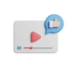 Like Video Content 3D Rendering Illustration