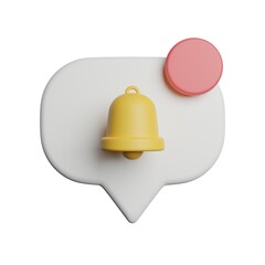 Notification Pop Up 3D Rendering Illustration
