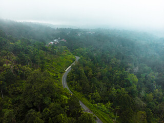 fogging hills viewed from the summit