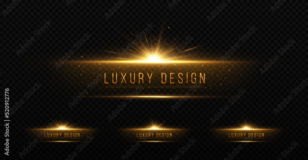 Wall mural abstract shine banners with twinkle star. luxury element with sparkles particles. luminous design fo