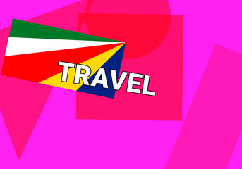 Seychelles travel. Government flag on colorful.  Victoria  Seychelles travel concept