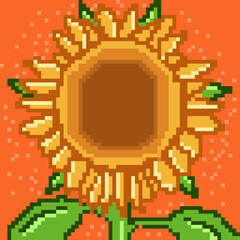 Obraz premium sunflower pixel art illustration 