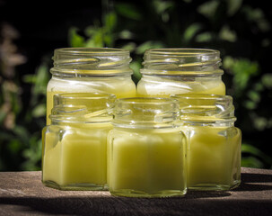 Bottles of natural larrea ointments