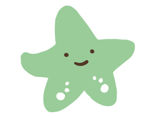 かわいい海の中のヒトデさん/手描きイラスト素材