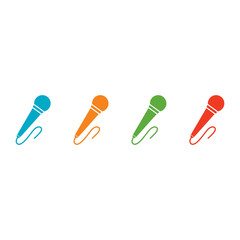 full color Microphone vector icon illustration