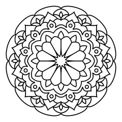 Coloring page for adult. Mandala Coloring book. Vector Illustration. meditation and relax