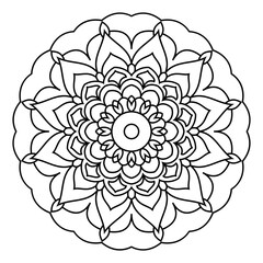 Coloring page for adult. Mandala Coloring book. Vector Illustration. meditation and relax