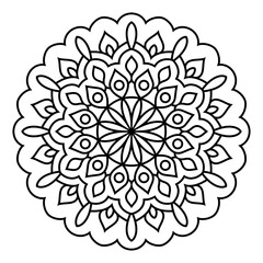 Coloring page for adult. Mandala Coloring book. Vector Illustration. meditation and relax