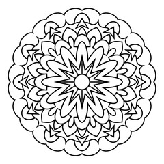 Coloring page for adult. Mandala Coloring book. Vector Illustration. meditation and relax