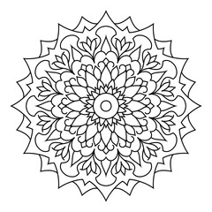 Coloring page for adult. Mandala Coloring book. Vector Illustration. meditation and relax