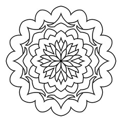 Coloring page for adult. Mandala Coloring book. Vector Illustration. meditation and relax