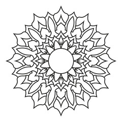 Coloring page for adult. Mandala Coloring book. Vector Illustration. meditation and relax