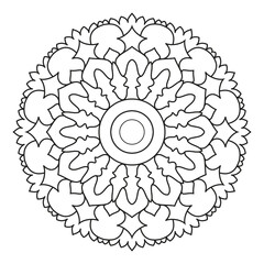 Coloring page for adult. Mandala Coloring book. Vector Illustration. meditation and relax