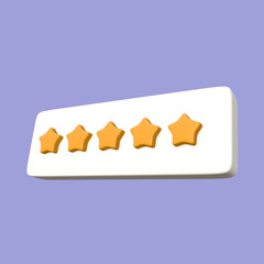 Stylized 3D Five Stars Review Illustration