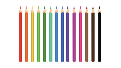 Set of pencil color vector illustration