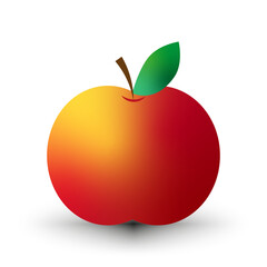 Red apple. Vector illustration. Stock image. 