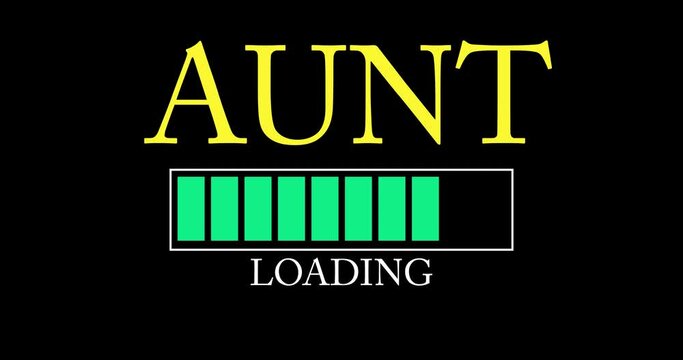 Aunt text with Loading, Downloading, Uploading Bar Indicator. Download, Upload on computer screen.