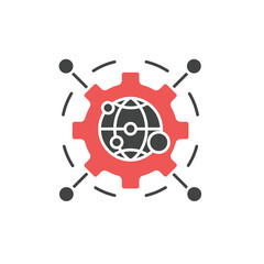 Global Technology Network icons  symbol vector elements for infographic web