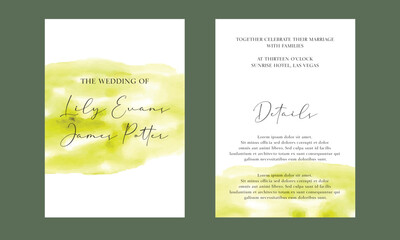 green texture abstract wedding invitation