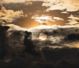 Naklejka na ściany i meble moon in the clouds