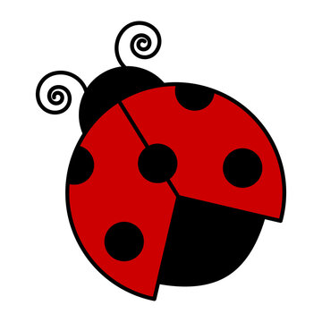 Flat image of a ladybug. Vector illustration.