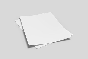 Realistic blank flyer illustration for mockup. 3D Render.