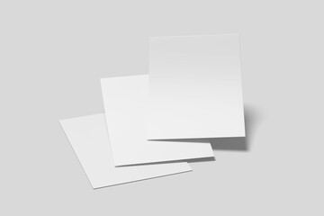 Realistic blank flyer illustration for mockup. 3D Render.