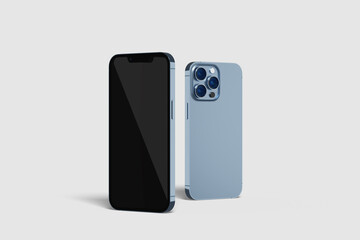 Realistic blank phone max illustration for mockup. 3D Render.