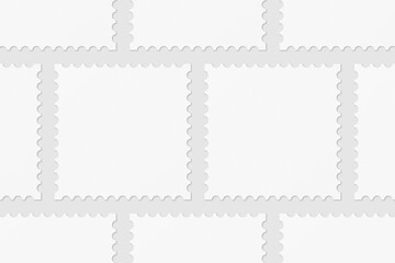 Realistic blank postage stamp illustration for mockup. 3D Render.